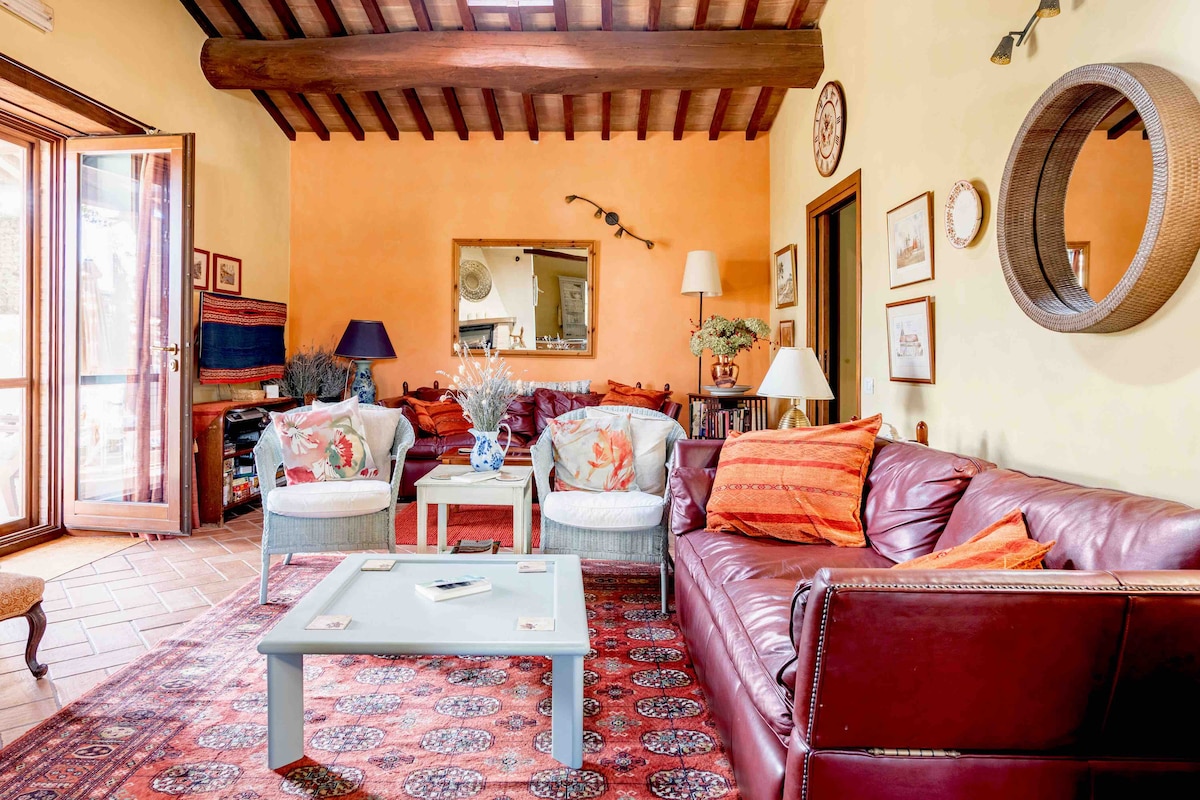 Warm living area with comfortable seating